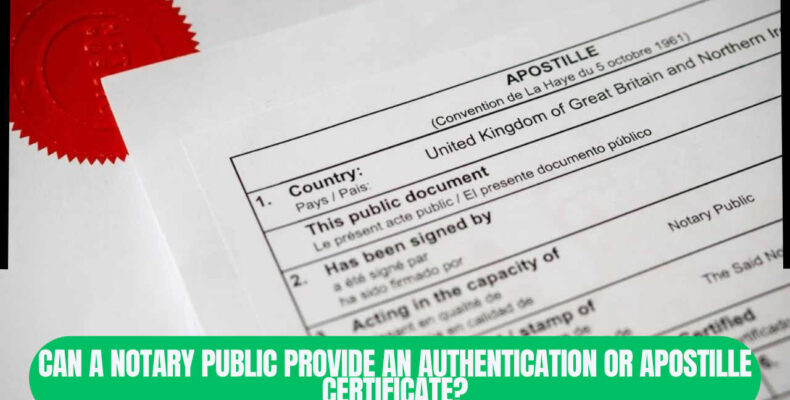 Can a Notary Public Provide an Authentication or Apostille Certificate