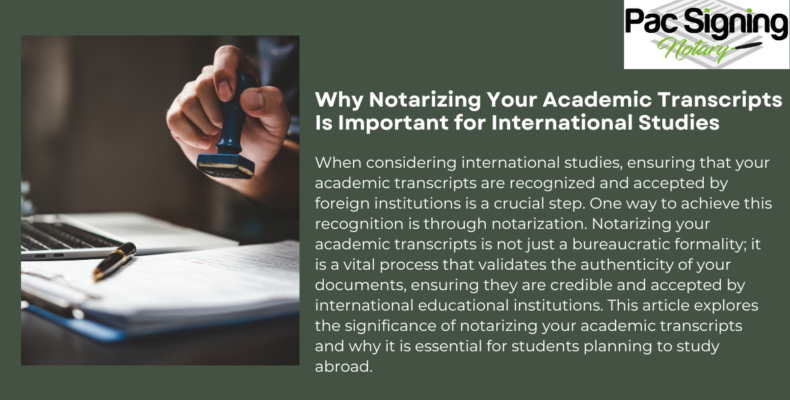 Notarizing Your Academic Transcripts