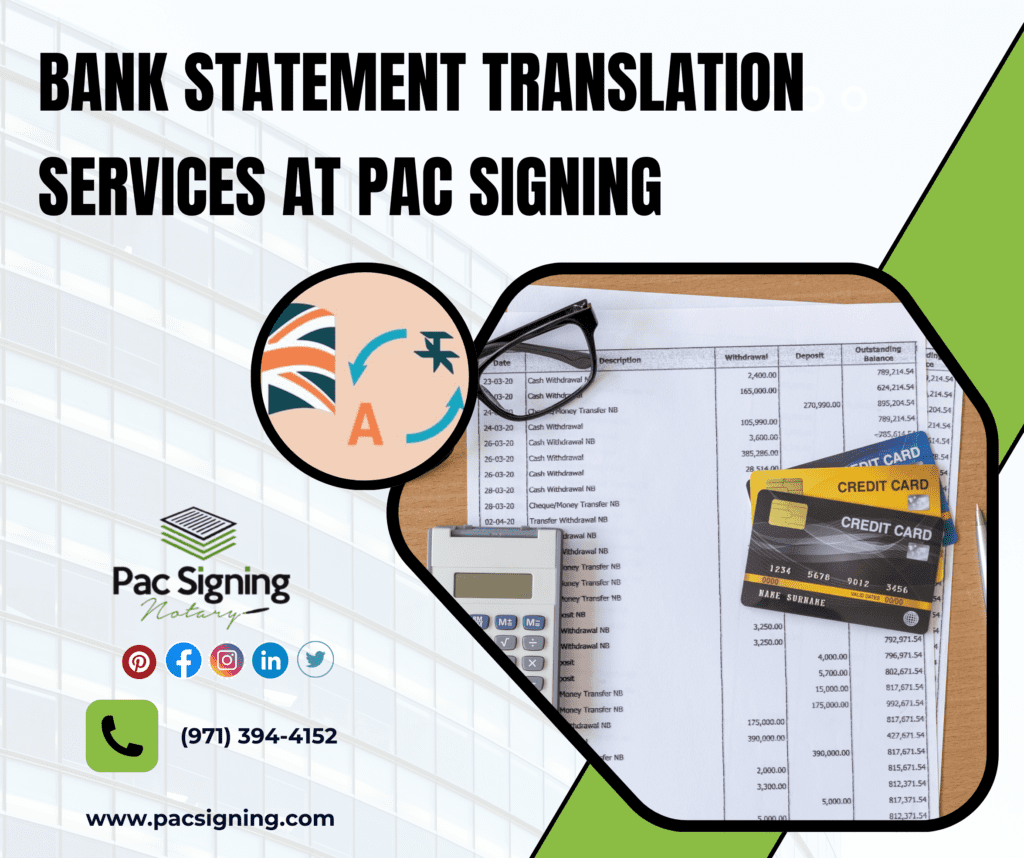 Bank Statement Translation Services at Pac Signing