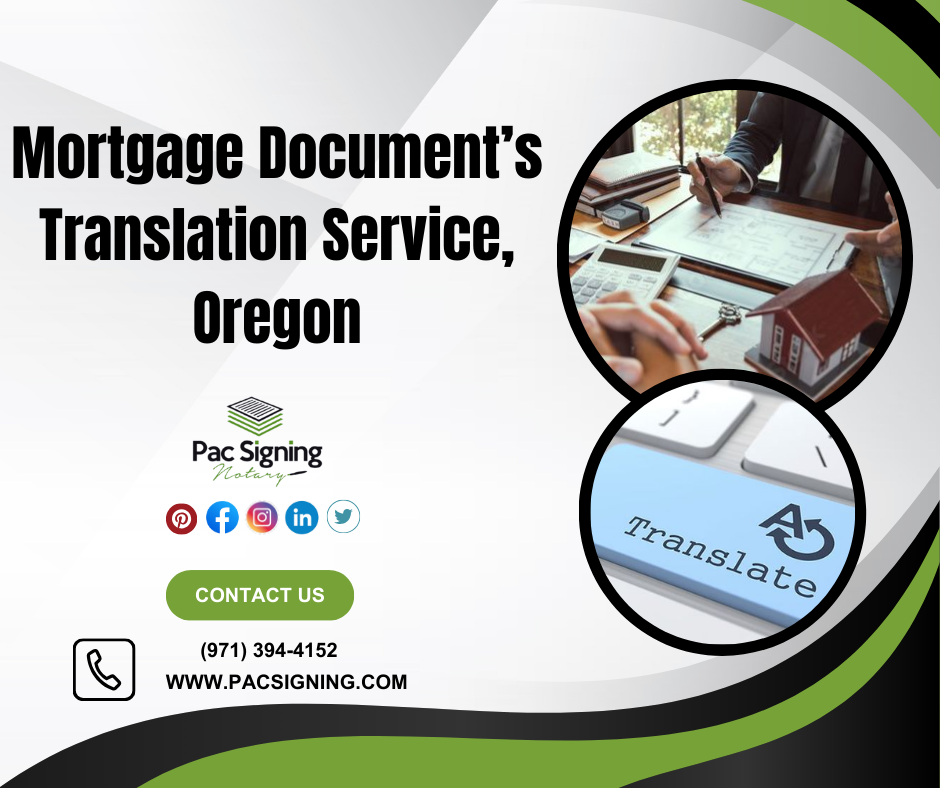 Mortgage Document’s Translation Service, Oregon