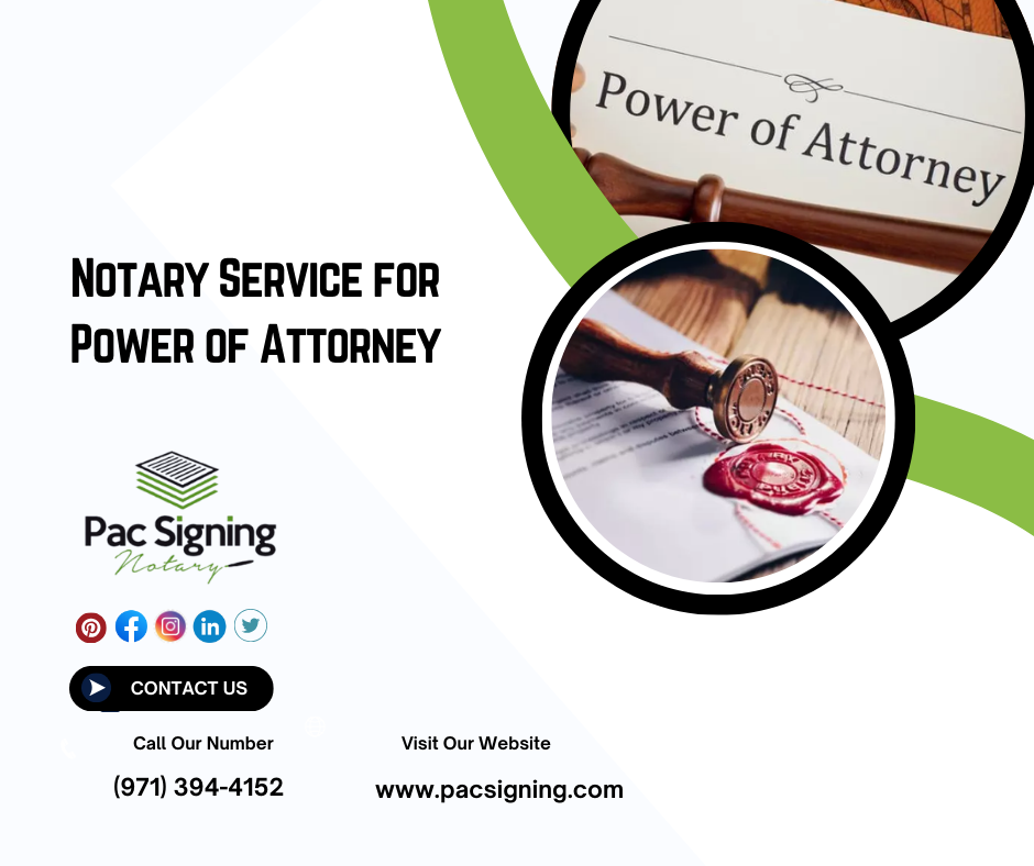 oregon power of attorney notary service